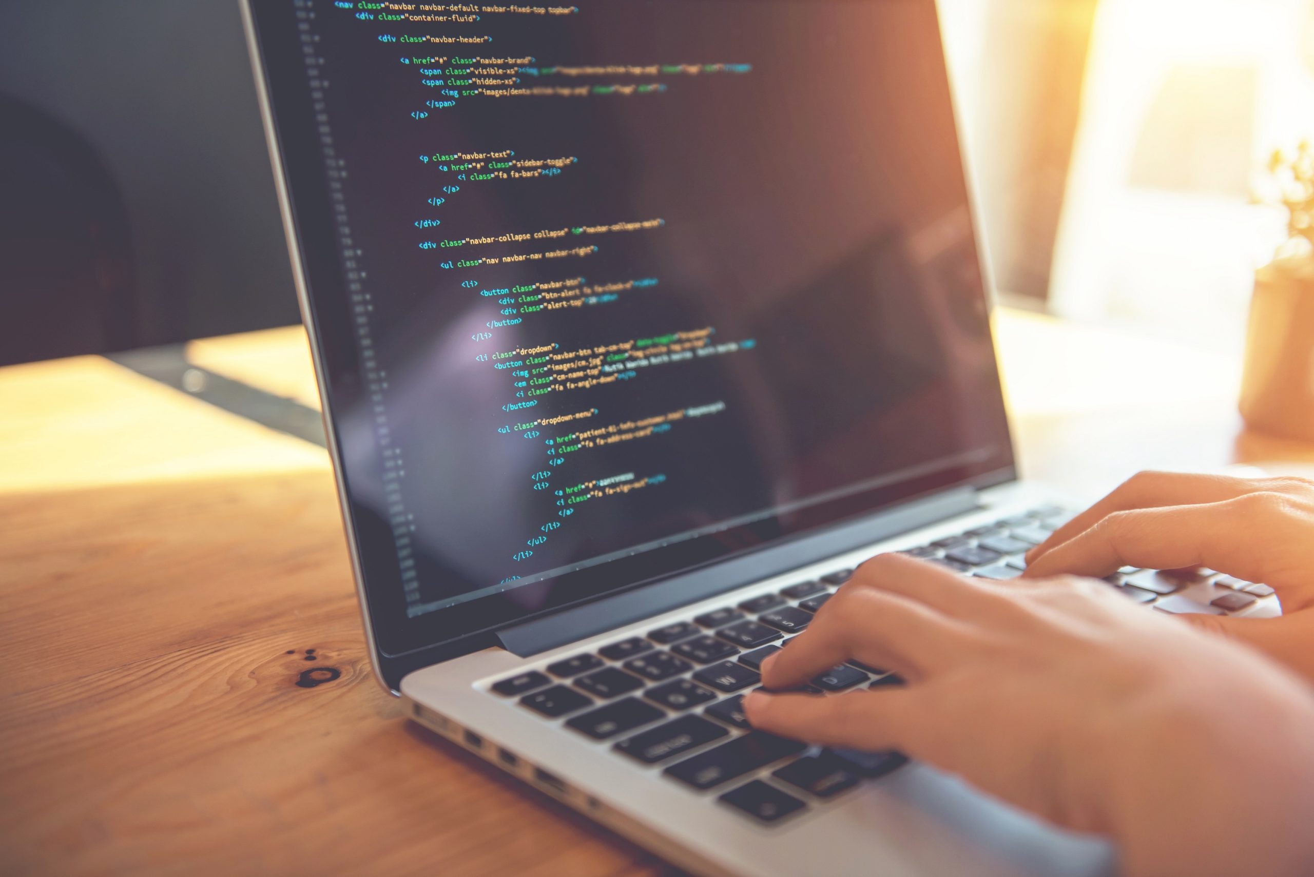 a closup of html code on a laptop screen